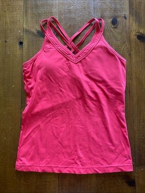 Kyodan Coral Pink Strappy V-Neck Tank Top